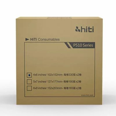 Original Hiti P510s / P510K / P510L Drucker-Kit 6x8&quot; 152x203 mm Fotopapier und Band
