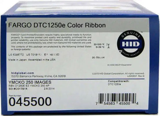 FARGO HID DTC1000 SMARTLOAD COLOR RIBBON 045000 250 PRINTS YMCKO 1- SDK enthalten