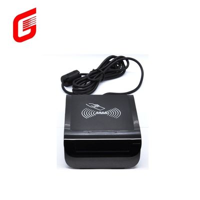 Außenstehender schwarzer S9 RS232 / USB Kontaktloser Smart IC-Kartenleser mit All-in-One-Karten-Schlitten