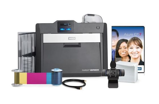 Holen Sie sich die besten Ergebnisse mit HID Fargo HDP6600 Doppelseitiger Ausweiskartendrucker und 084911 Band