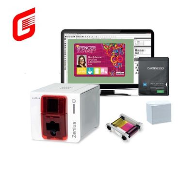 Hochgeschwindigkeits-Farbdruckmaschine YMCKO Evolis Zenius Einseitiger PVC-ID-Kartendrucker für CR80-Karten