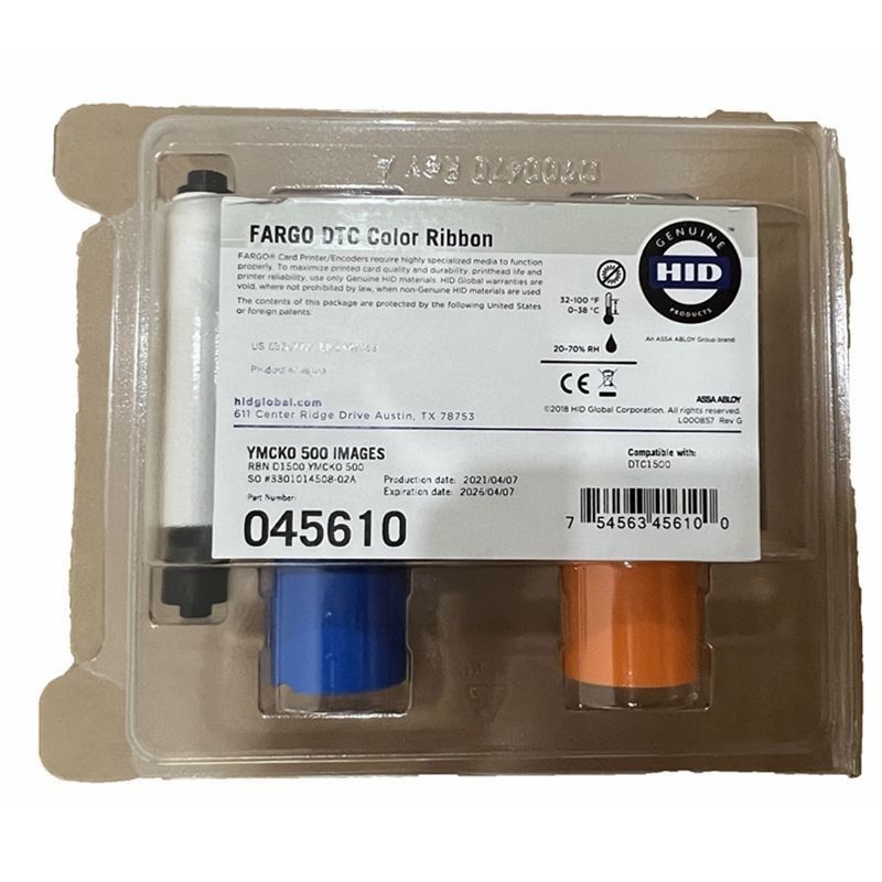 Breite 9mm Original versteckt Fargo 45610 YMCKO Vollfarbband für DTC1500 500 Drucke
